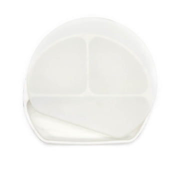 Farfurie diversificare bebelusi, cu capac - Marble, silicon, 6 luni+